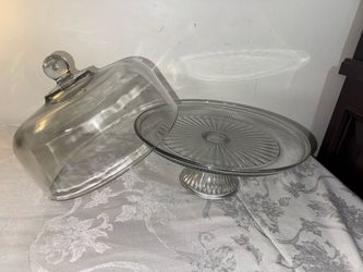 Glass Cake Stand with Dome Cover