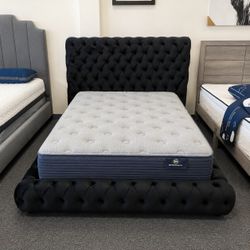 Black Queen Size Platform Bed Frame | Brand New | Delivery Available