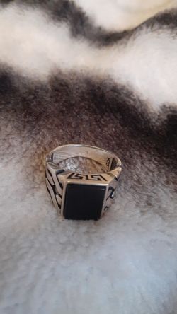 925 silver ring with black onyx, size 9