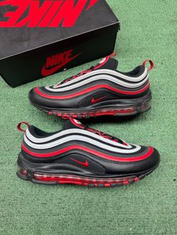 NIKE AIR MAX 97 BLACK RED SILVER SIZE 10