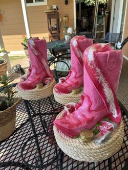 Pink Cowgirl Boot Piggy Bank