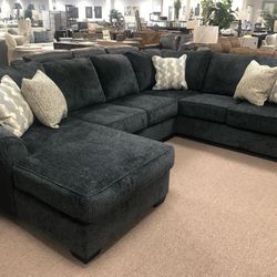 Eltman Large Slate Sectional Sofa Couch 