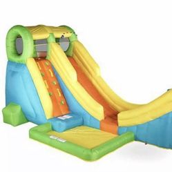 New In Box Splash into summer with the Inflatable Half Pipe water slide by Sportspwer! Kids can try to score a basketball shot as they slide down the 