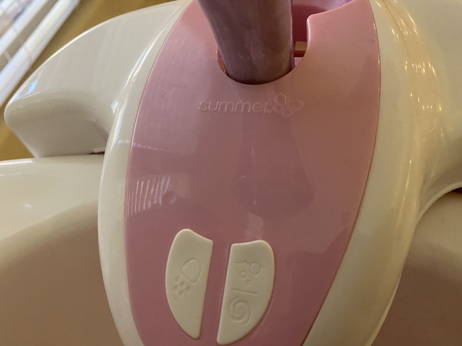 Summer pink girl bath