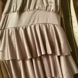 womens silver layered ruffled halter top