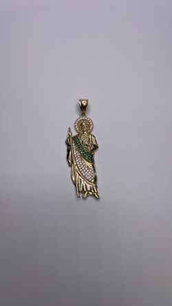 14k 10.7 grams Cz Saint Jude pendant