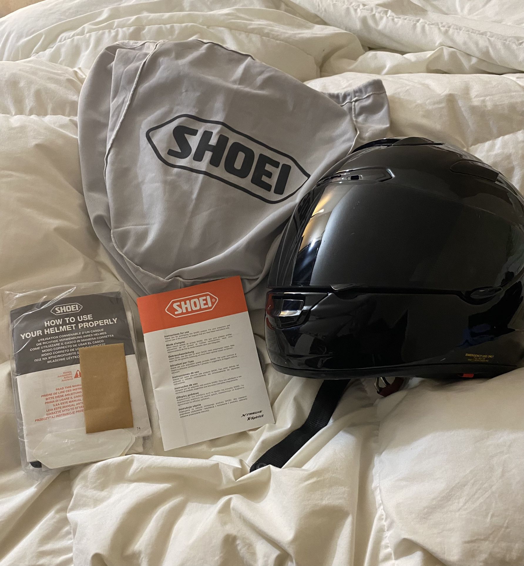 SHOEI  X-TWELVE 2XL Motorcycle Sportsbike Helmet With Smoked Visor, Manuals Etc