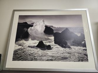 Oversized Black & White Coastal Wave Wall Art