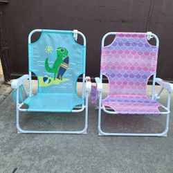 2 Child Folding Chrs, With Umbrellas 