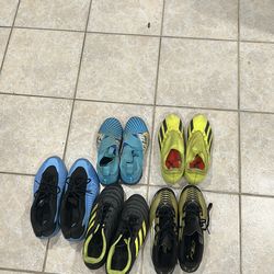 1 basketball shoes 2 indoor soccer shoes and 2 outdoor soccer shoes