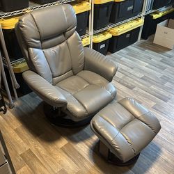 Leather Chair & Ottoman