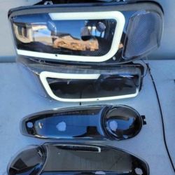 01-06 Gmc Sierra Yukon LED DRL Headlights Luces Micas Calaveras Faros Faroles Focos Denali Headlamps 