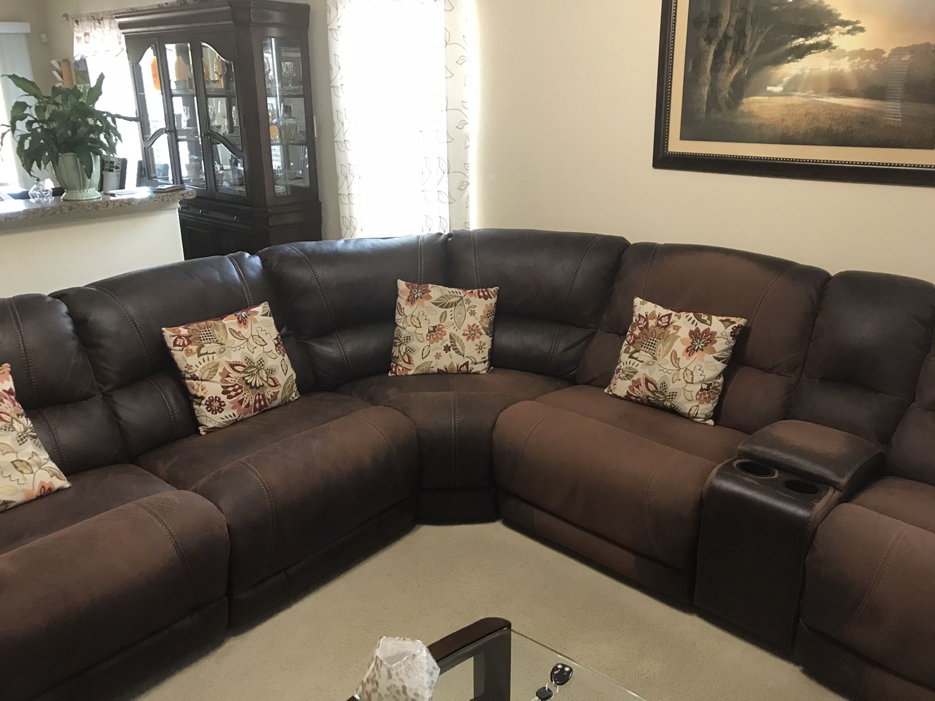 Leather Reclining Couch Sectional