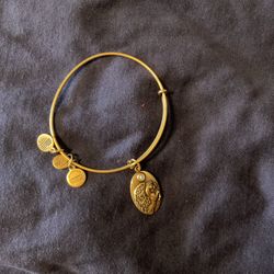 Alex and Ani Brass Pegasus Bangle Bracelet with Crystal