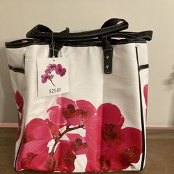 Orchid tote bag NWT beige pink black