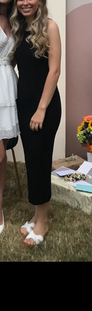 Midi Black Ribbed Dress 