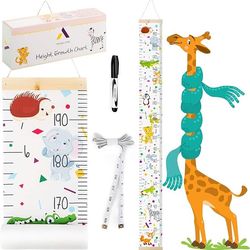 Baby Growth Chart Ruler w/ Photo Pocket – Kids Height Chart Wall Decor