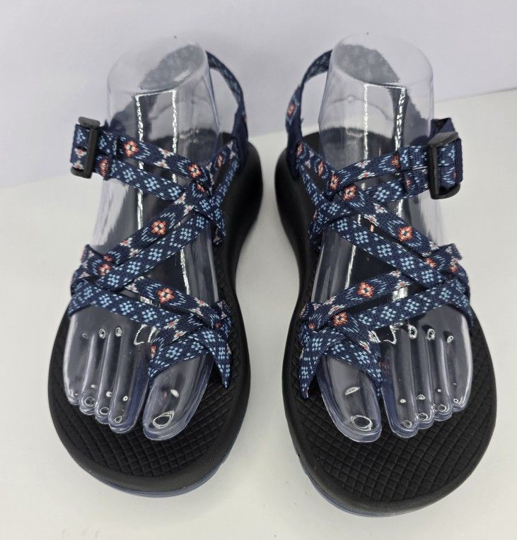 Chaco ZX2 Classic Wink Blue Athletic Toe Loop Sandals Womens Sz 8 Blue & Orange