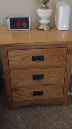 Oak bedside tables