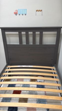 Hemnes Twin Bed frame gray with slatted bed base
