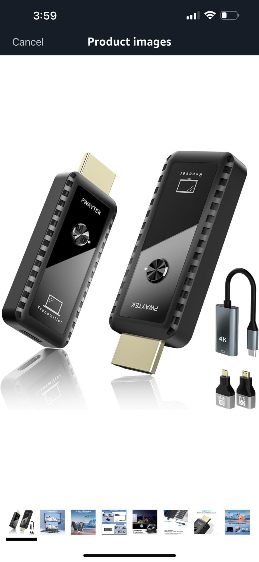 Wireless HDMI Transmitter and Receiver with Adapter 4K, new in the box