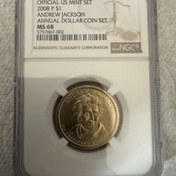 2008-P Andrew Jackson Presidential Dollar – NGC MS68 High Grade