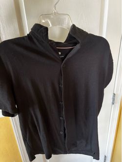 Denim and Flower Black dress shirt