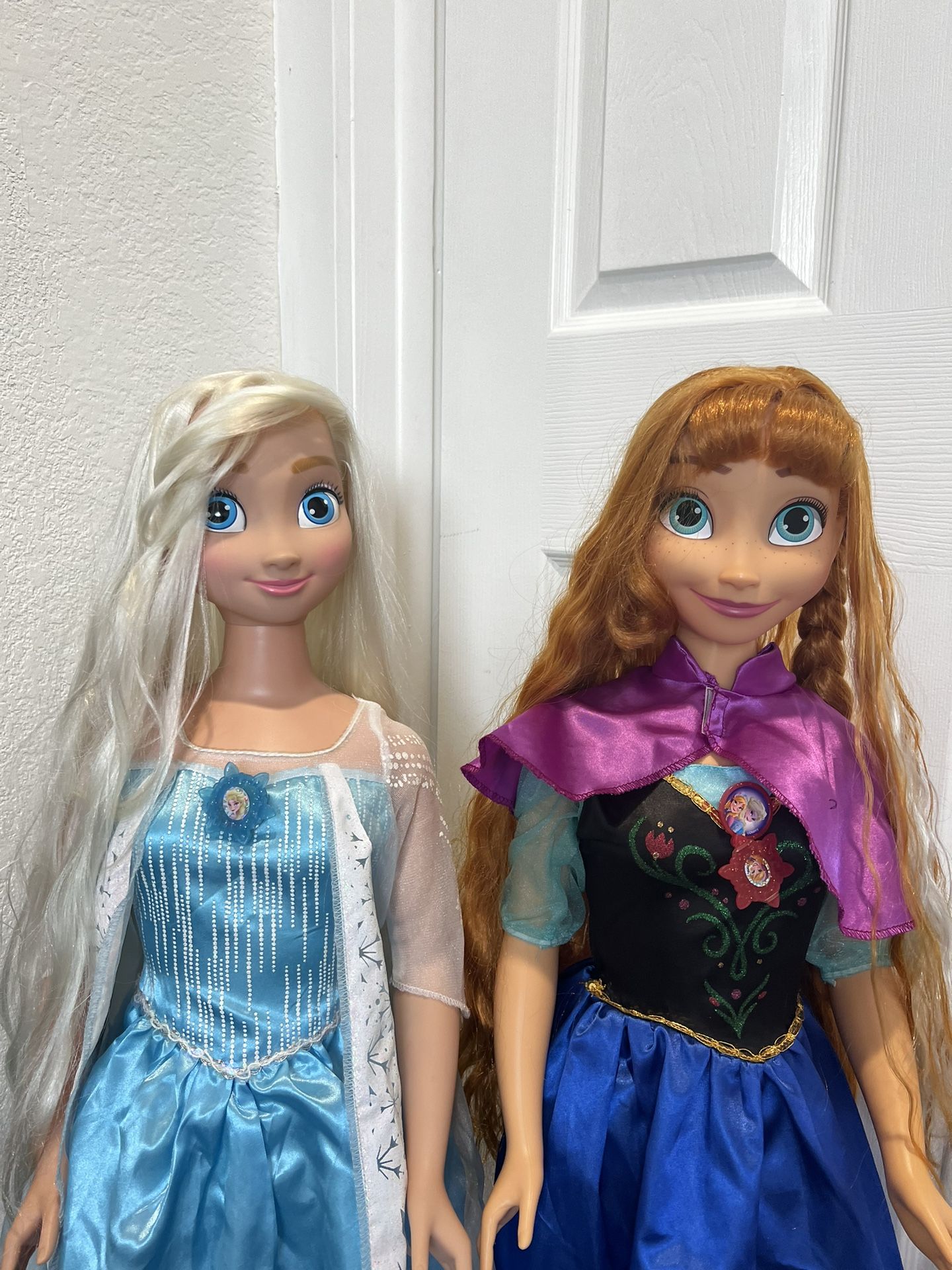 Set of Disney Elsa Anna My Life Size Dolls 38 Tall Frozen Huge Ft