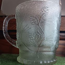 Tiara Green Ponderosa Pine Tree Glass Pitcher 2 Quart (8)