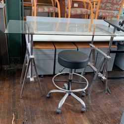Glass Adjustable Height Desk 30”x60”