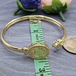 Virgin Mary With Stones Bracelet Gold-plated 