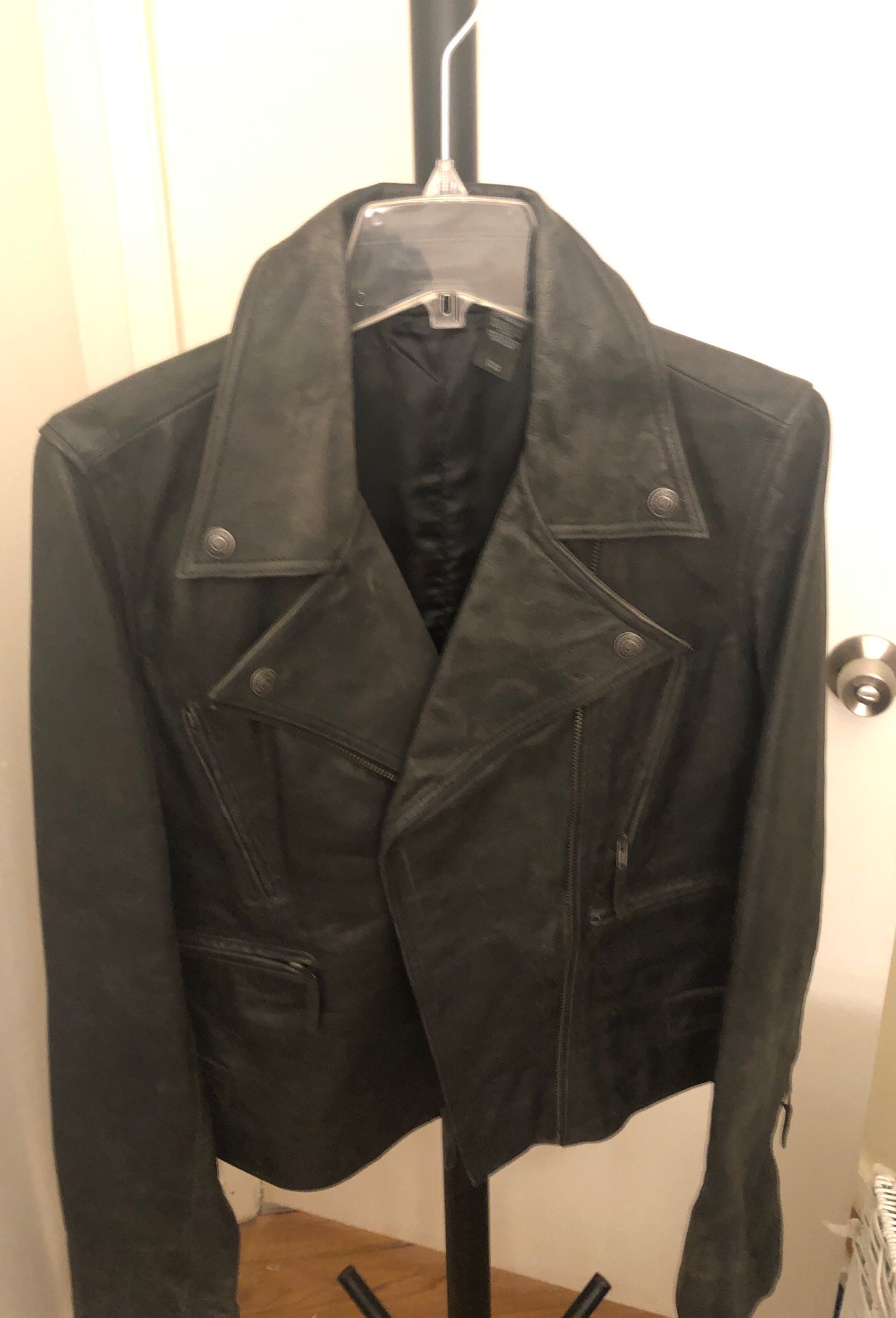 Donna Karan motorcycle leather jacket women’s size large