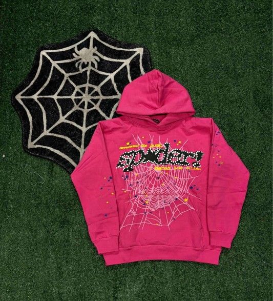 Sp5der V2 Pink Hoodie Size M