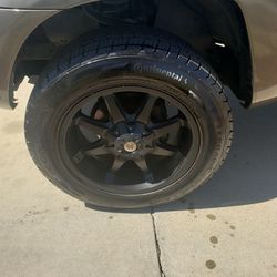 looking to trade  20" rims and tires toyota or chevy 6 lug pattern tires practically new.
