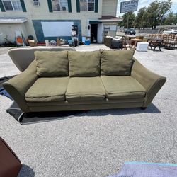 Olive green 3-seater sofa