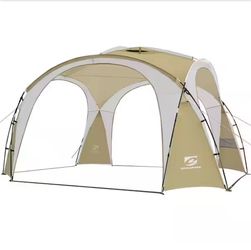Beach Tent 12 X 12ft Large UPF50+ Pop Up Canopy with 2-Pcs Side Wall, Sun Shelter Rainproof, Waterproof for Camping Trips, Backyard Fun, Fishing, Part