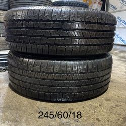 (2) - 245/60/18 Goodyear Reliant All-Season Tires