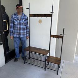 BRAND NEW Coat Rack Entryway Bench Garment Rack Shoe Rack