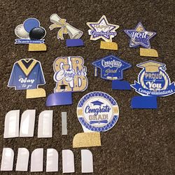 Blue And Gold Graduation Centerpieces