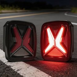 LED Tail Lights for Jeep Wrangler CJ/YJ/TJ 1(contact info removed), X-Shape Brake Lights