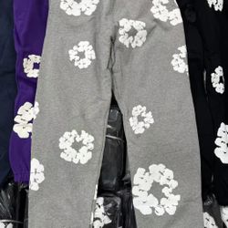 Denim Tears The Cotton Wreath Sweatpants ‘Grey’ PREORDER 