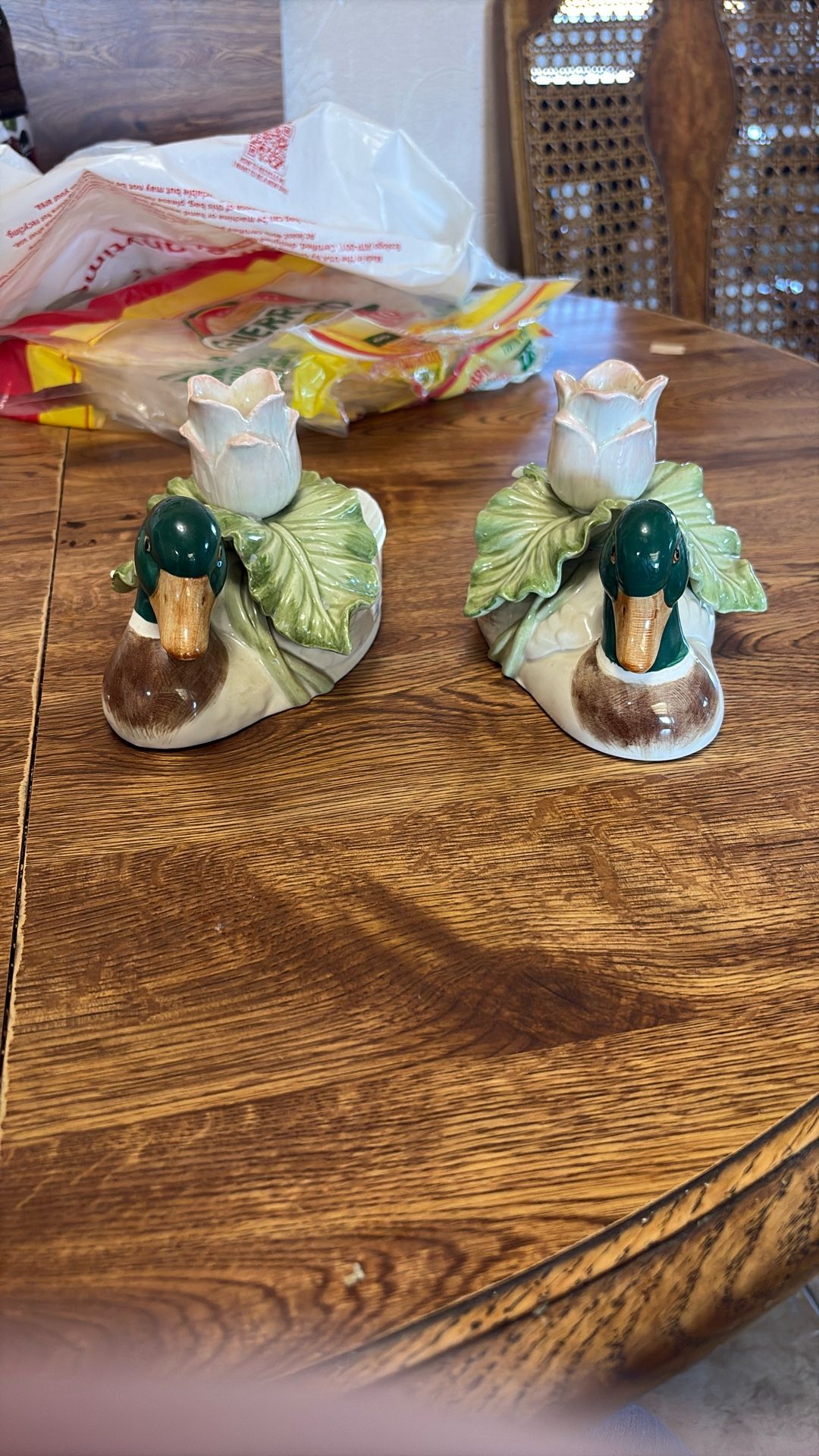 Pair Of Duck Candle Holders