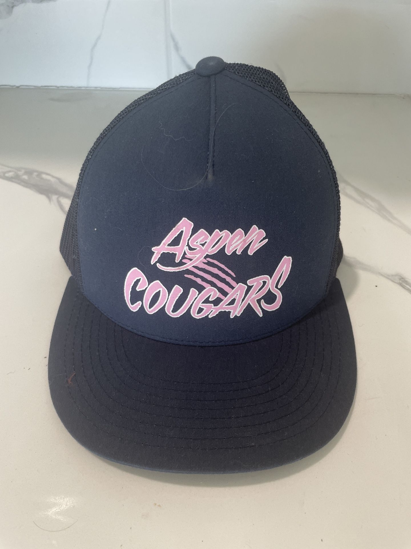 Aspen Cougars Trucker Hat – Pink Script Graphic