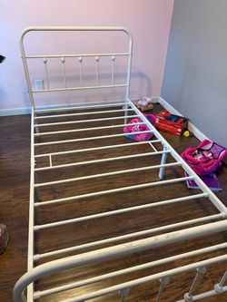 White Metal Twin Bed Frame