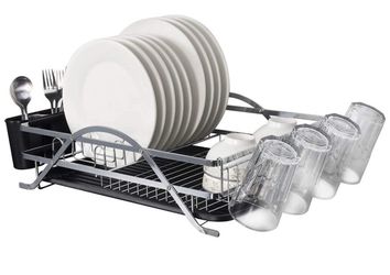 Dish Drain Drying Rack 1 tier Tableware organizer with Cup Holder Large Capacity dish racks for counter