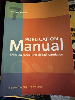 Publication Manual Of The American Psychological Association 7th Edition