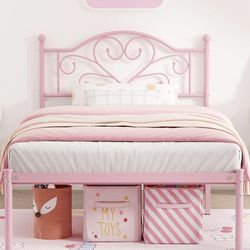 Twin pink bed frame