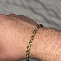 Real Gold Rope Bracelet