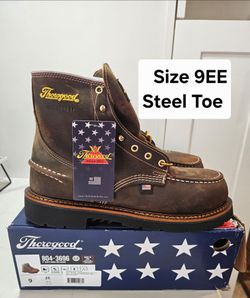 Thorogood Steel Toe Work Boots Size 9EE