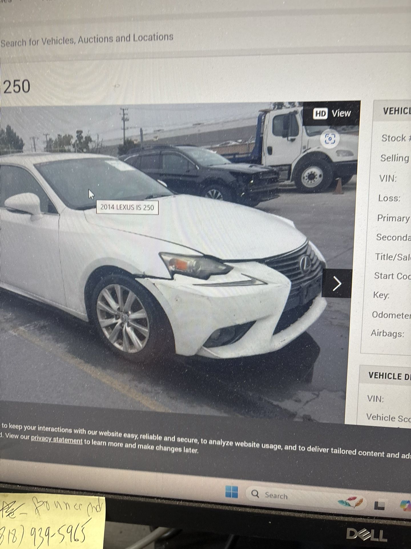 2014 Lexus Is250 Parts Only